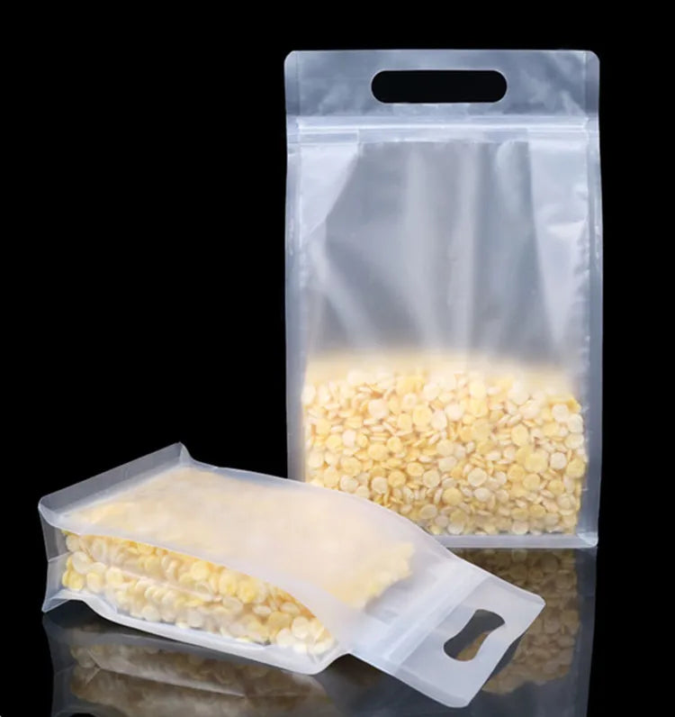 100PCS 3D Frosted Plastic Ziplock Bag DIY Logo Print Matte Snack Sugar Candy Spice Tea Wedding Birthday Gift Packaging Pouches