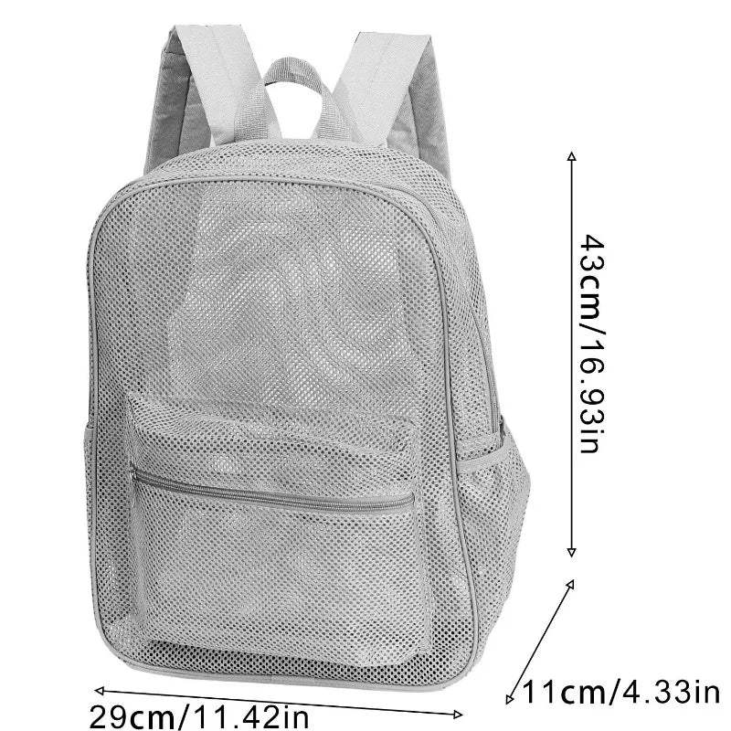 Breathable Mesh Backpack Lightweight Sports Gym Bag Large Capacity Waterproof Polyester Pocket Swim Beach Travel School Backpack