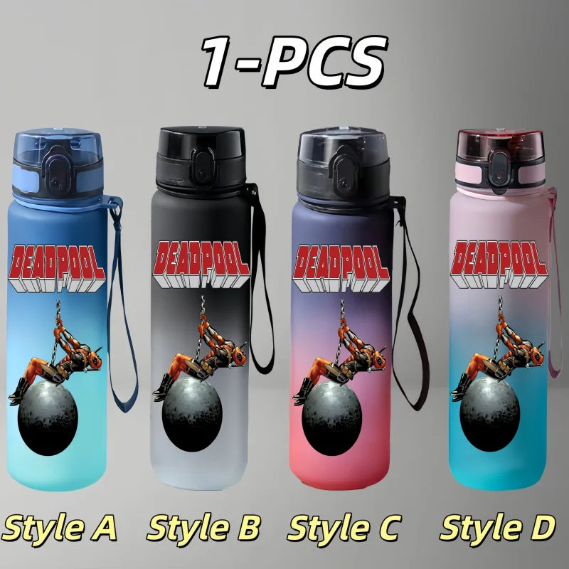 Deadpool‌Movie Water Cup Large Capacity Outdoor Leak-proof Belt Rope Drinking Bottle Men and Women Gift Drinking Bottle