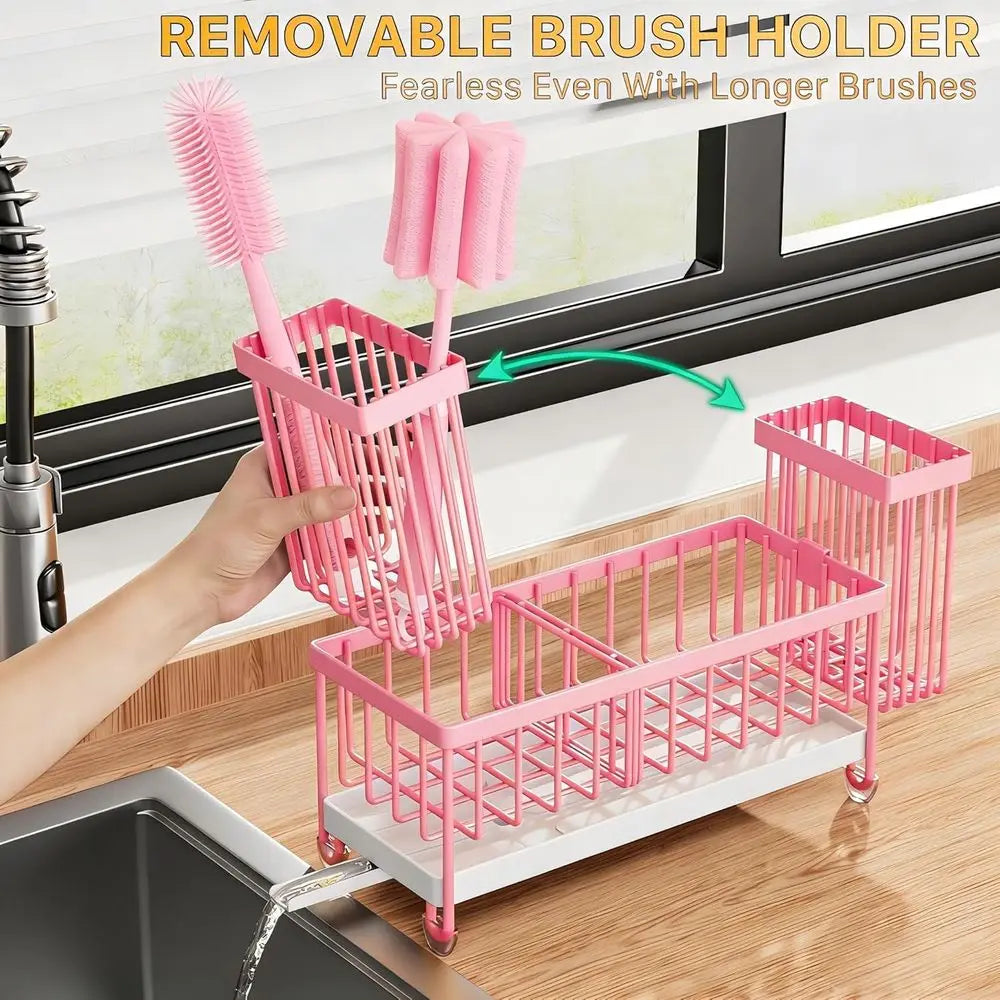 Sponge Holder or Kitchen Sink, Sink Caddy Organizer with High Brush Holder, Kitchen Countertop Organizers and Storage Essentials